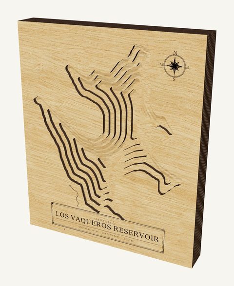 Los Vaqueros Reservoir wood map
