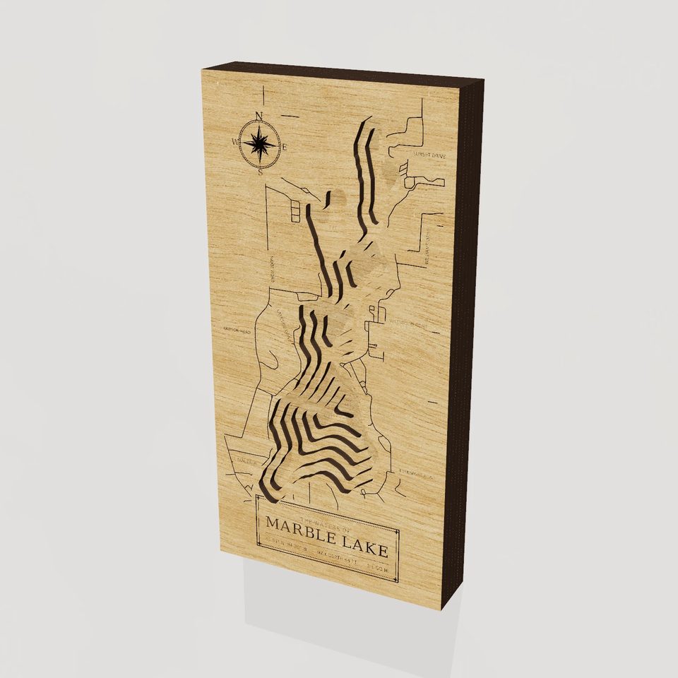Marble Lake 3D wood map, hero view