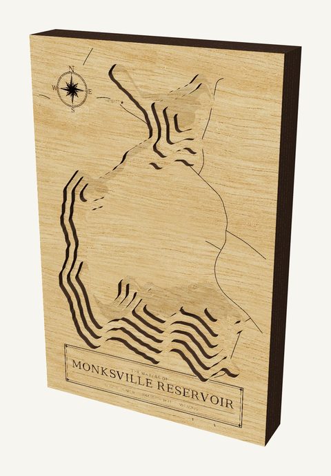 Monksville Reservoir wood map