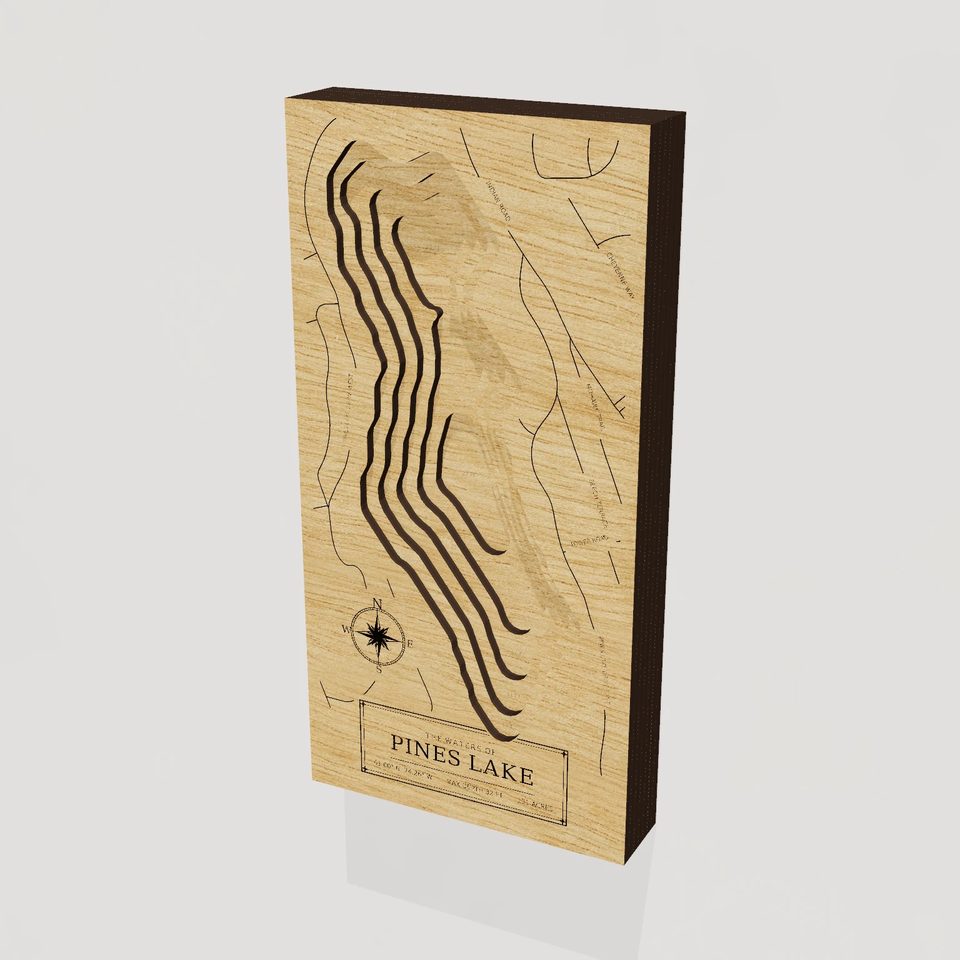 Pines Lake 3D wood map, hero view