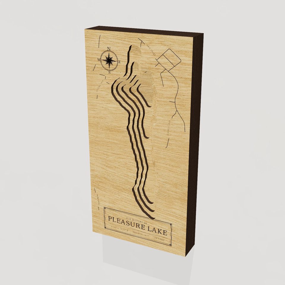 Pleasure Lake 3D wood map, hero view