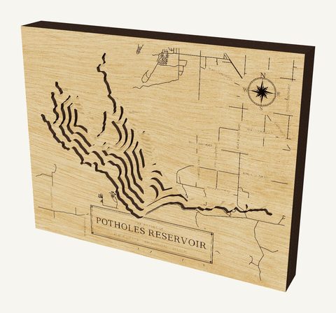 Potholes Reservoir wood map