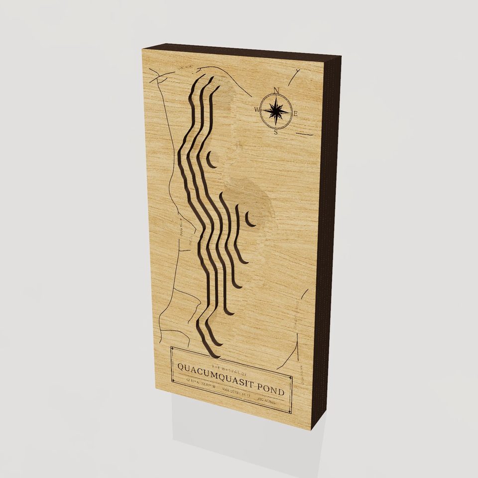 Quacumquasit Pond 3D wood map, hero view