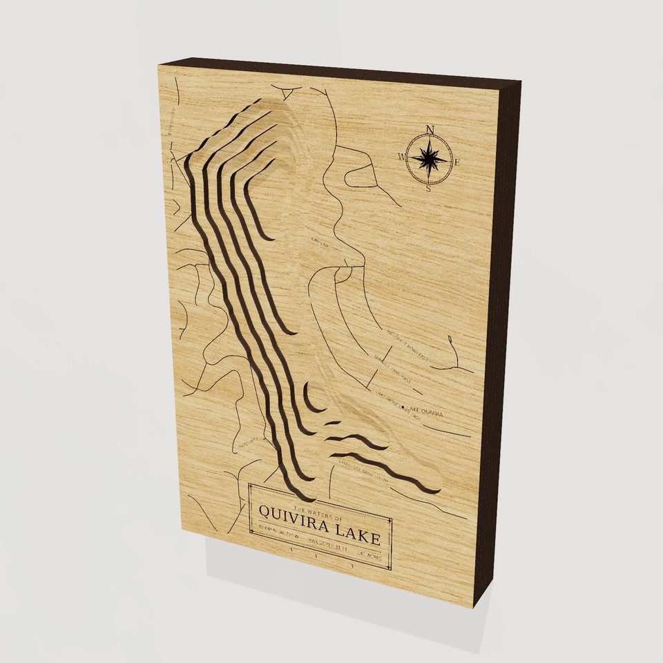 Quivira Lake 3D wood map, hero view