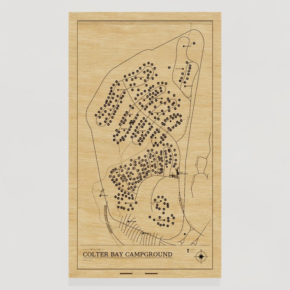 Colter Bay Campground map, front view