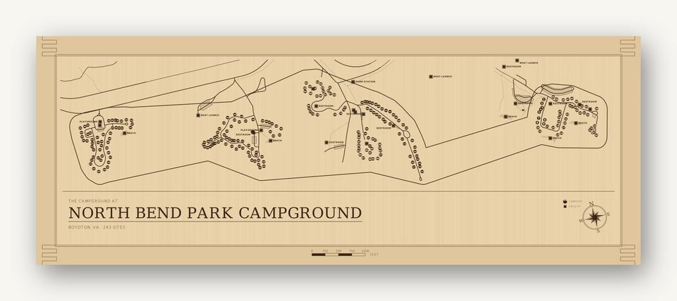 North Bend Park Campground map, card view