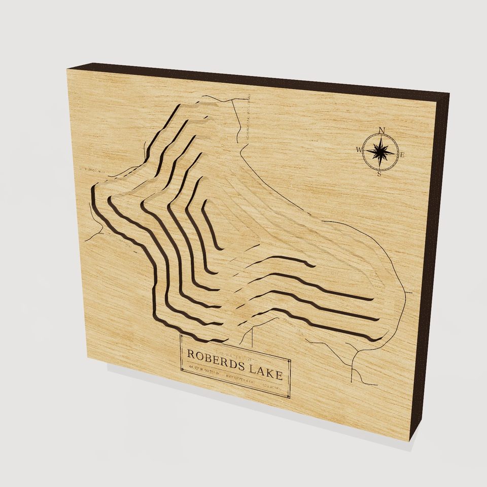 Roberds Lake 3D wood map, hero view