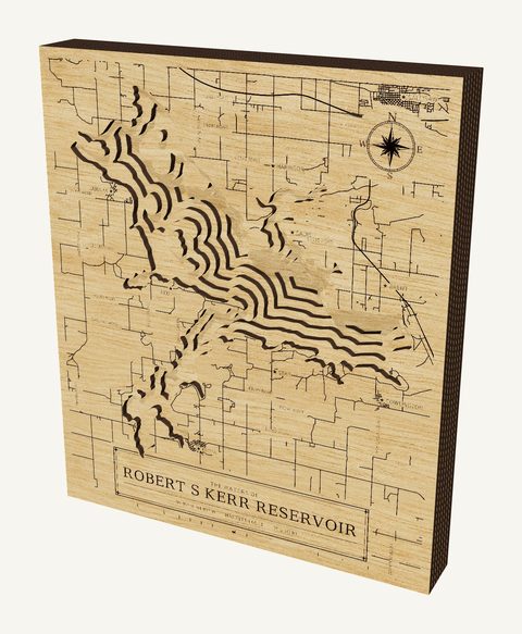 Robert S Kerr Reservoir wood map
