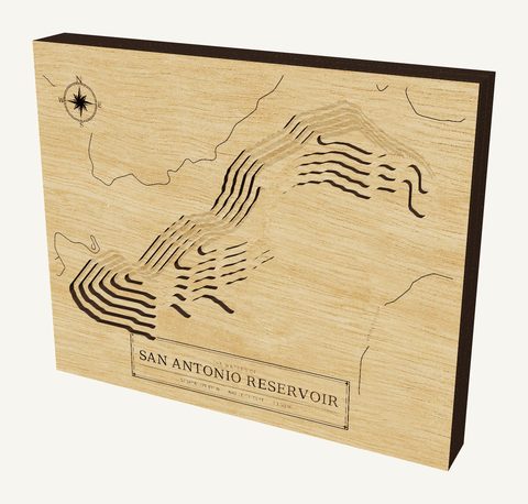 San Antonio Reservoir wood map