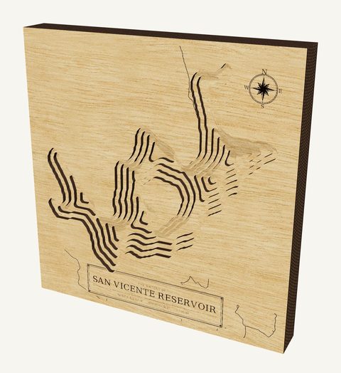 San Vicente Reservoir wood map