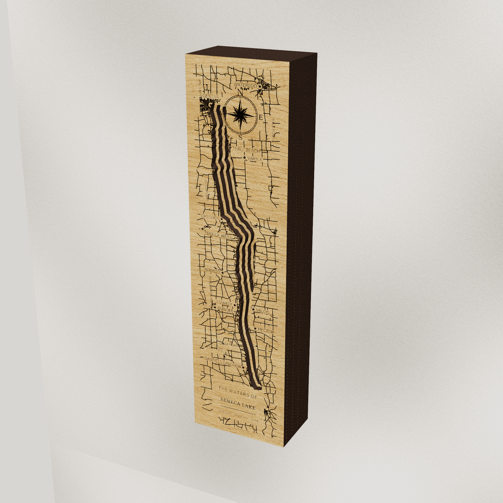 Seneca Lake wood map