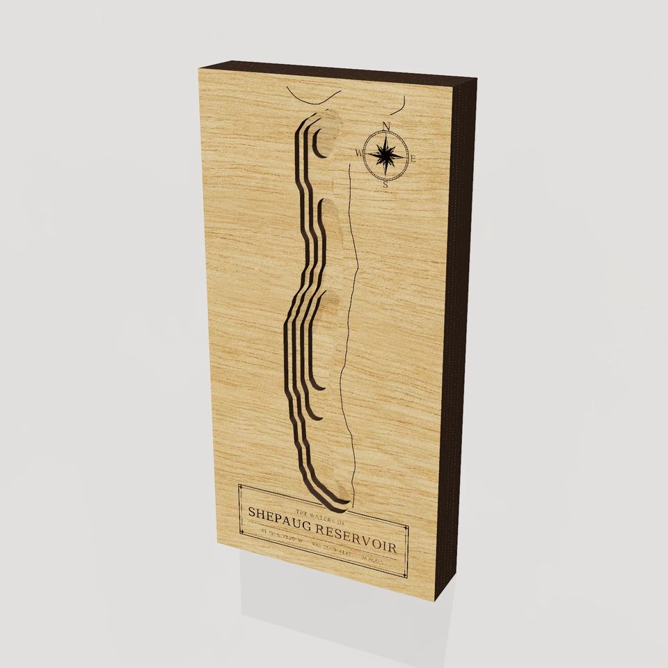 Shepaug Reservoir 3D wood map, hero view