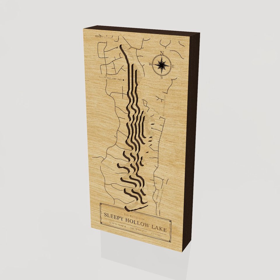Sleepy Hollow Lake 3D wood map, hero view