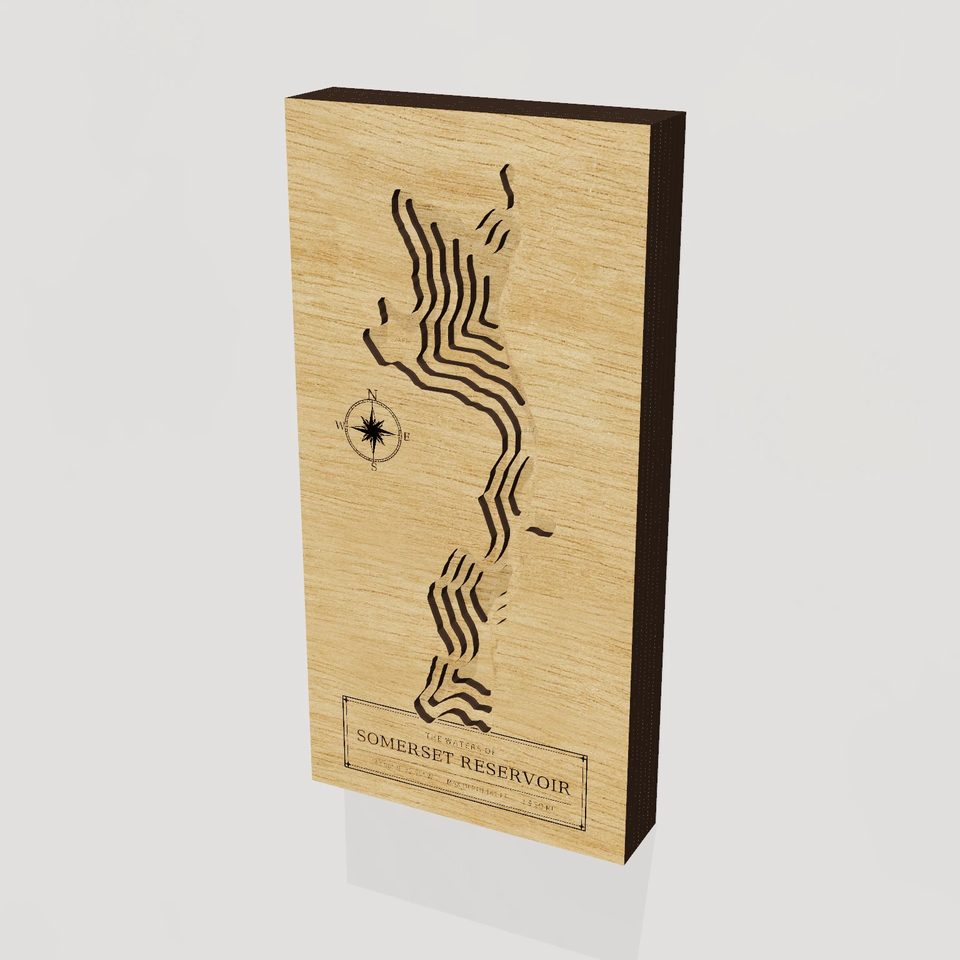 Somerset Reservoir 3D wood map, hero view