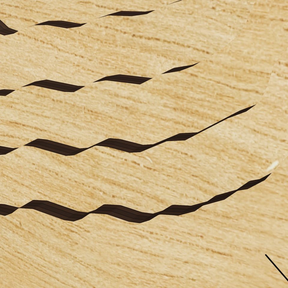 Spencer Lake 3D wood map, detail view