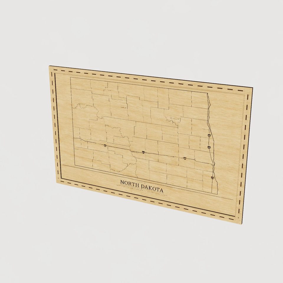 North Dakota map, hero view