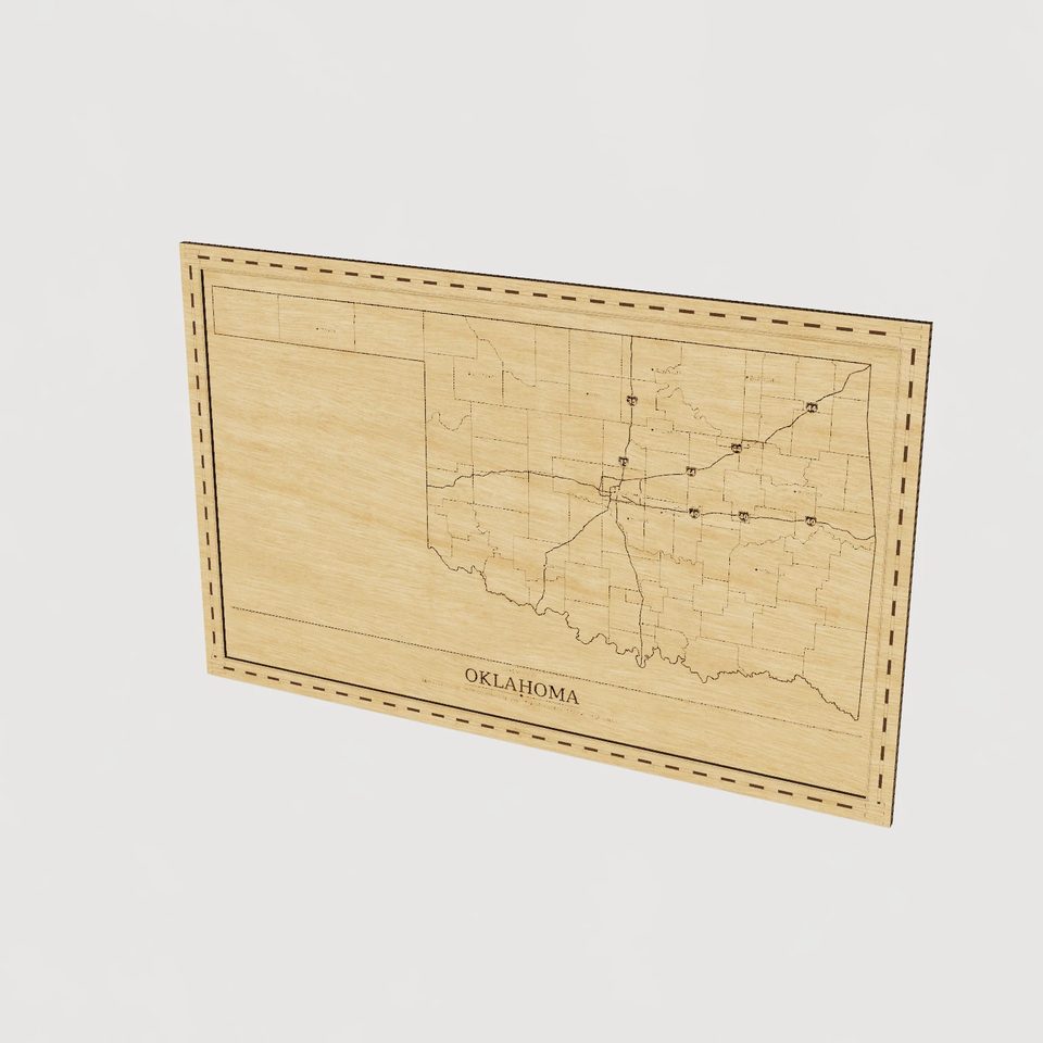 Oklahoma map, hero view