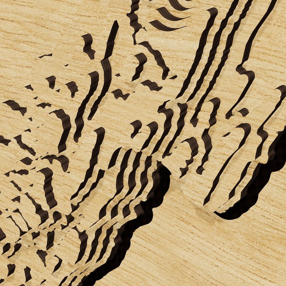 West Virginia carved relief map, detail view