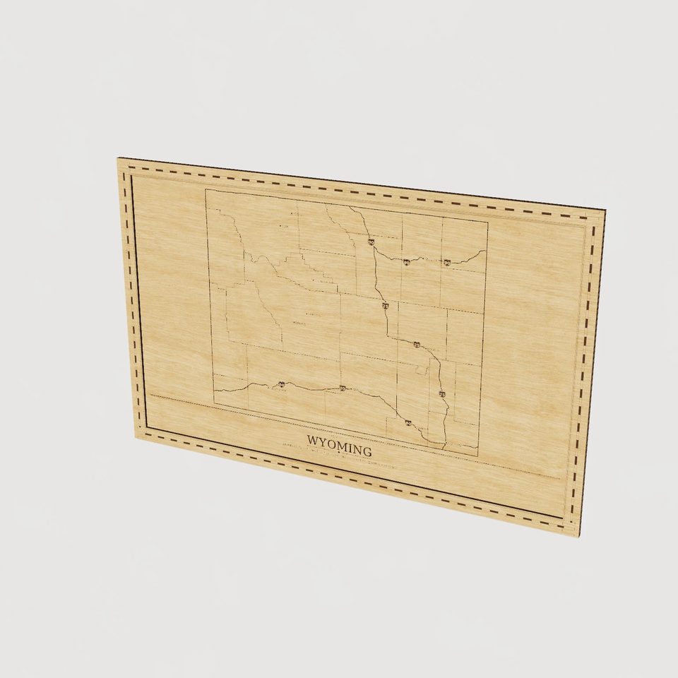 Wyoming map, hero view