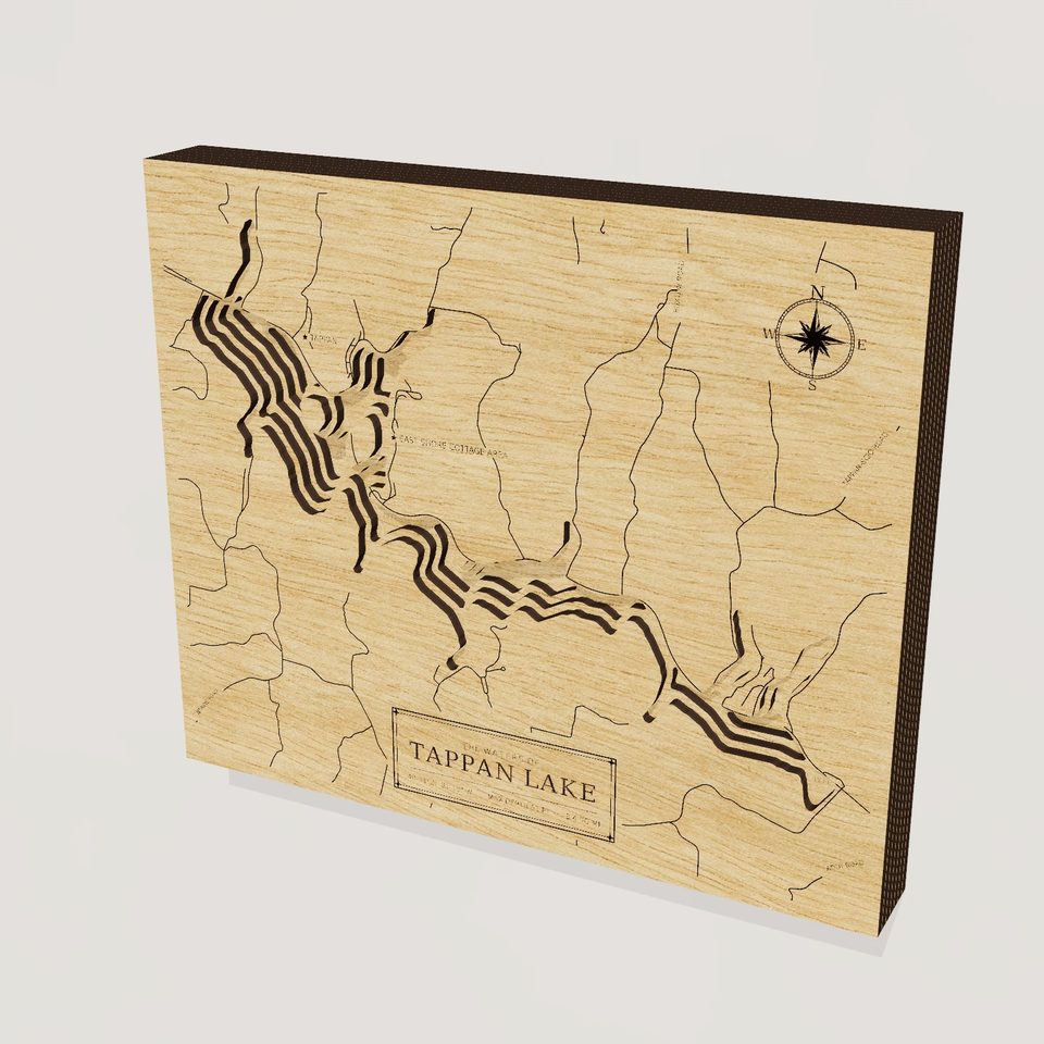 Tappan Lake 3D wood map, hero view