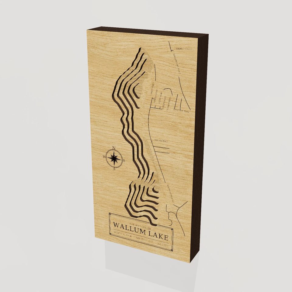 Wallum Lake 3D wood map, hero view