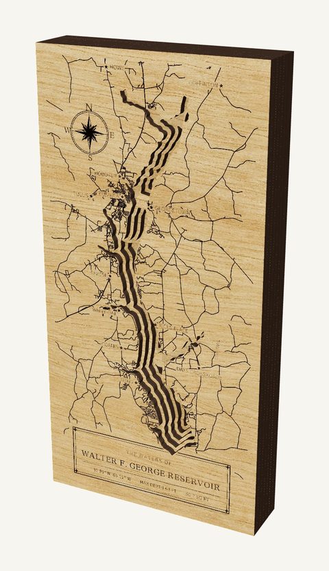 Walter F. George Reservoir wood map