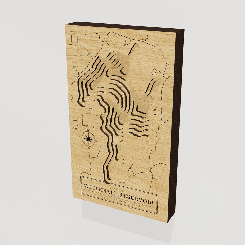 Whitehall Reservoir 3D wood map, hero view