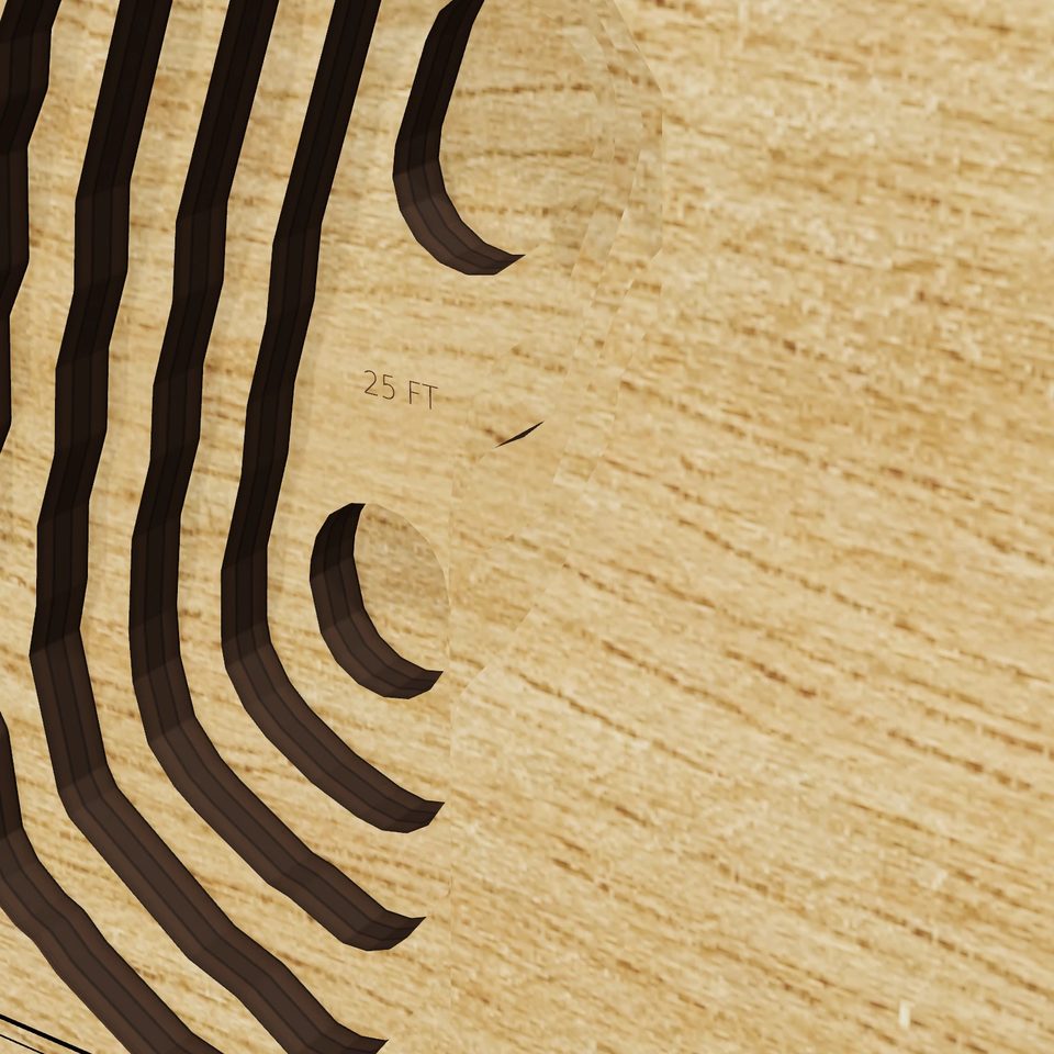 Wirth Lake 3D wood map, detail view
